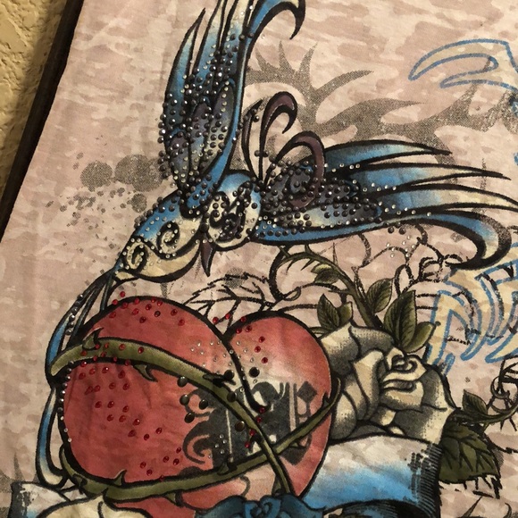 HTF RARE NWOT AXR XZAVIER Top. Lots of Rhinestones. Very detailed design. Bling - Picture 10 of 14